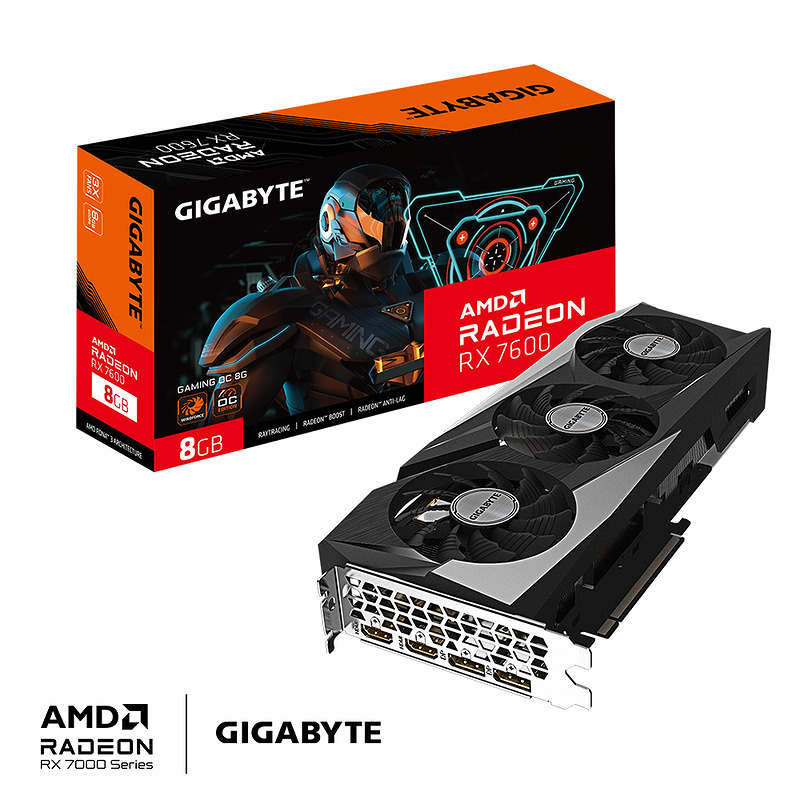 GIGABYTE GAMING Radeon RX 7600 OC 8G AMD 8 GB GDDR6 - Billede 2